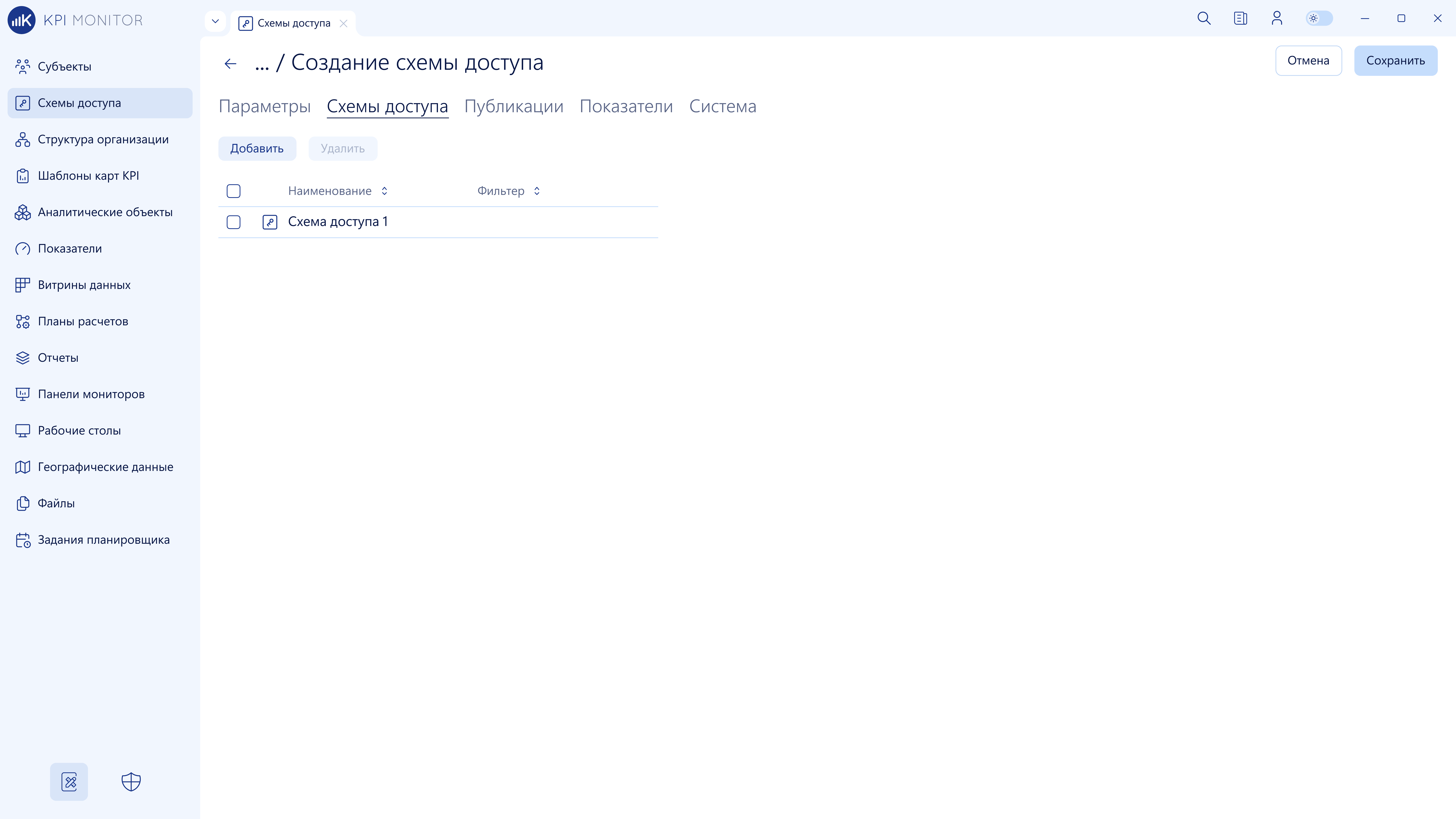 Схемы доступа